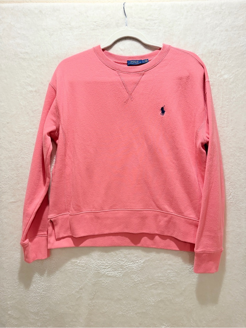 Polo Ralph Lauren Pink French Terry Sweatshirt Pony Logo Hi Low Hem SP (CKB074) - Picture 6 of 16